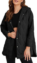 EVALESS Long Jackets for Women Fashion 2025 Winter Coat for Women Business Casual Diamond Quilted Hooded Lightweight Jackets