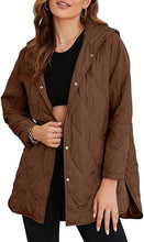EVALESS Long Jackets for Women Fashion 2025 Winter Coat for Women Business Casual Diamond Quilted Hooded Lightweight Jackets