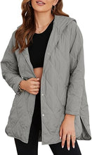 EVALESS Long Jackets for Women Fashion 2025 Winter Coat for Women Business Casual Diamond Quilted Hooded Lightweight Jackets