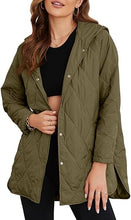 EVALESS Long Jackets for Women Fashion 2025 Winter Coat for Women Business Casual Diamond Quilted Hooded Lightweight Jackets