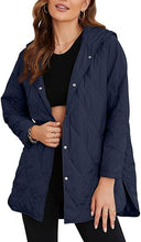 EVALESS Long Jackets for Women Fashion 2025 Winter Coat for Women Business Casual Diamond Quilted Hooded Lightweight Jackets