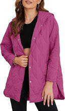 EVALESS Long Jackets for Women Fashion 2025 Winter Coat for Women Business Casual Diamond Quilted Hooded Lightweight Jackets