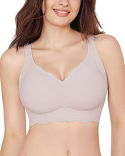 HORISUN Women's Seamless Bra Wavy Wireless Full Coverage Padded Smoothing No Underwire Comfort V Neck Bralettes with Support