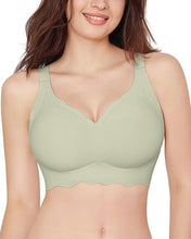 HORISUN Women's Seamless Bra Wavy Wireless Full Coverage Padded Smoothing No Underwire Comfort V Neck Bralettes with Support